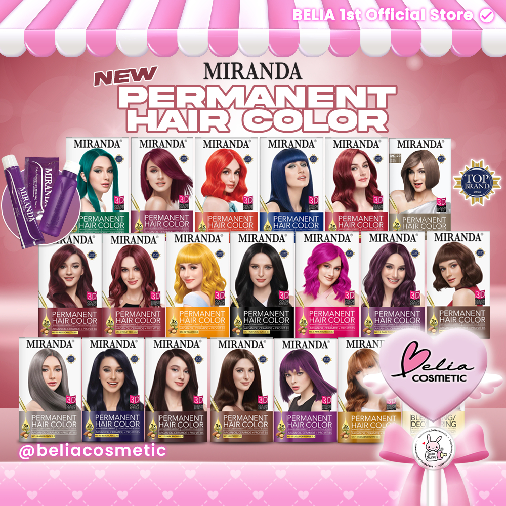[ BELIA ]  MIRANDA Premium Hair Color Cream 30mL + Peroxide 30mL | Semir Cat rambut