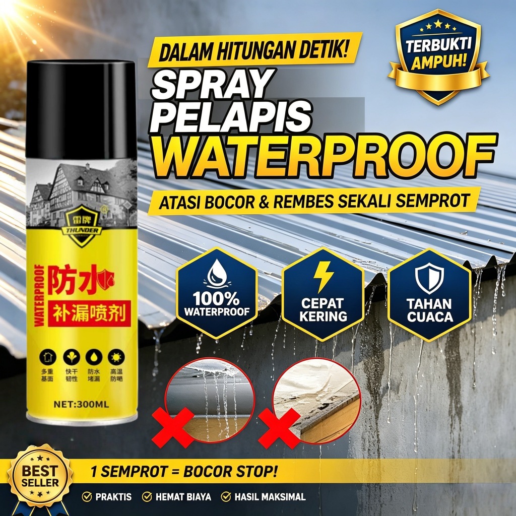 300ml aquaproof anti bocor  semprotan pipa dempul tembok retak dan bolong dinding genteng  waterproo