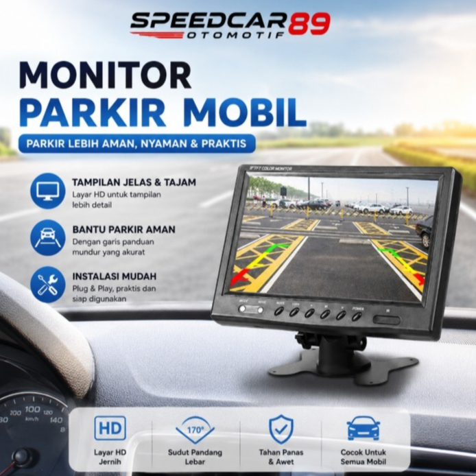 Monitor Parkir Mobil Layar 9 Inch TFT Monitor Parkir Mobil Jernih