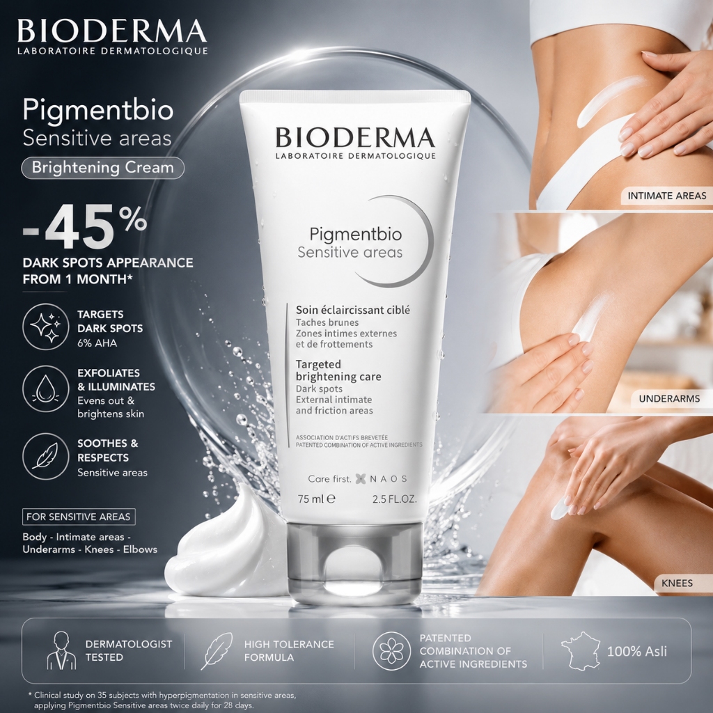 Bioderma Pigmentbio Sensitive Areas 75ml / Krim Pencerah Area Sensitif Ketiak & Selangkangan