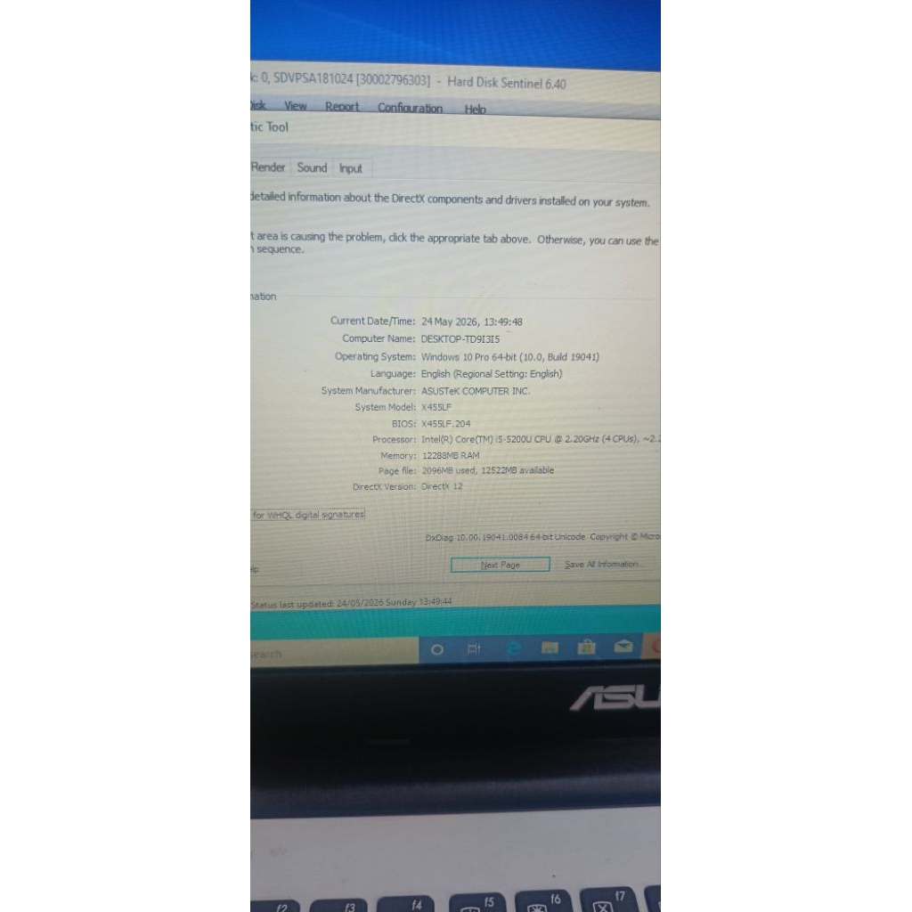 Asus a455l Ram 12 gb