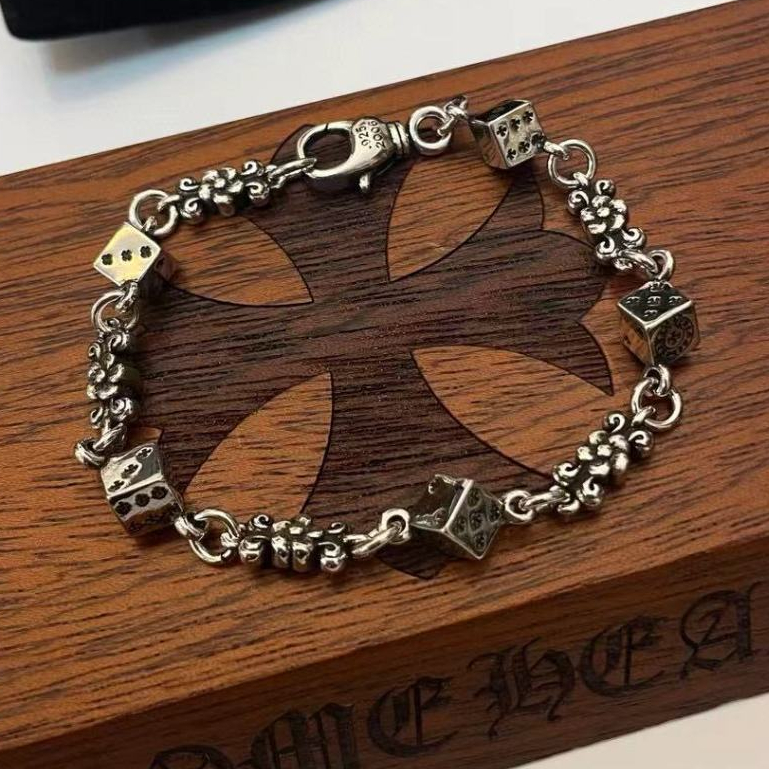 American retro Chrome Hearts vine chain dice bracelet