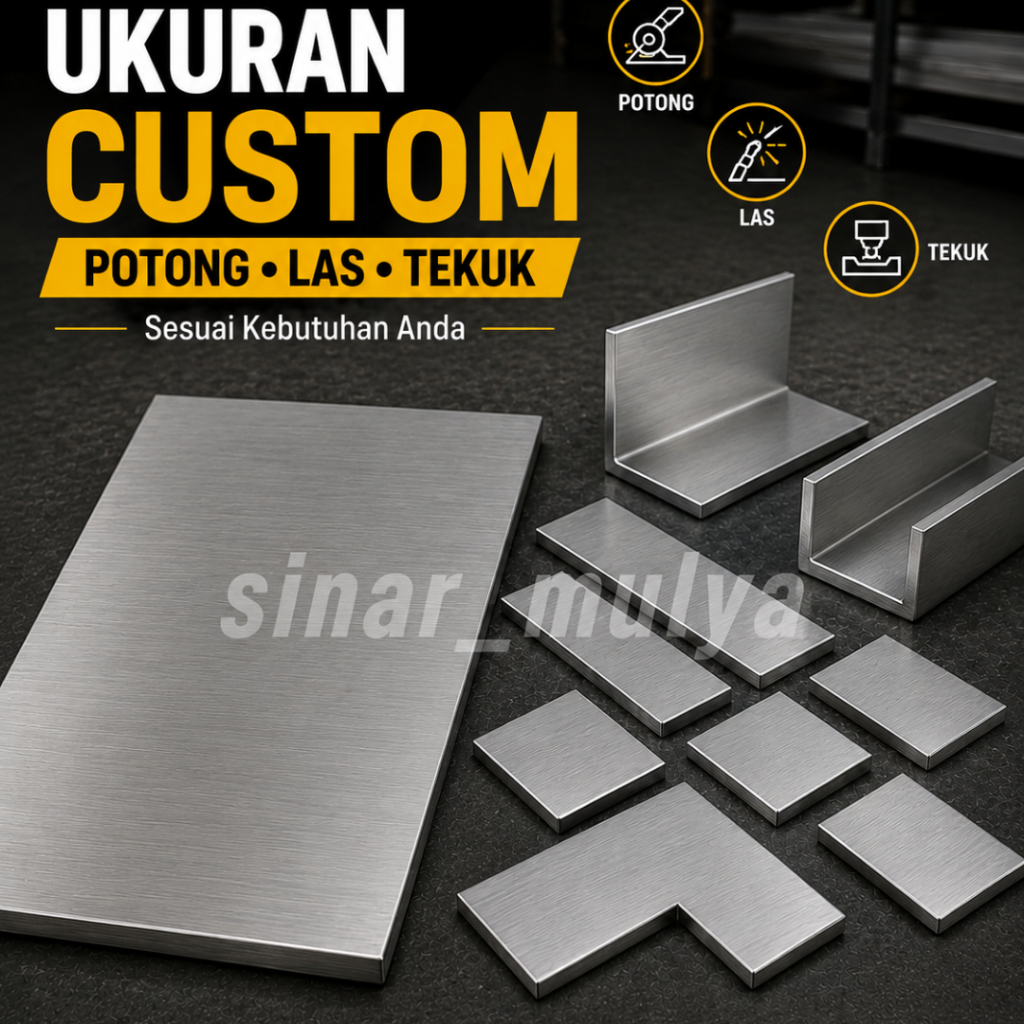 plat stainless 304 tebal 1.5mm / Plat Stainless Steel SUS 304 / Plat Stainless Steel 304 Berkualitas
