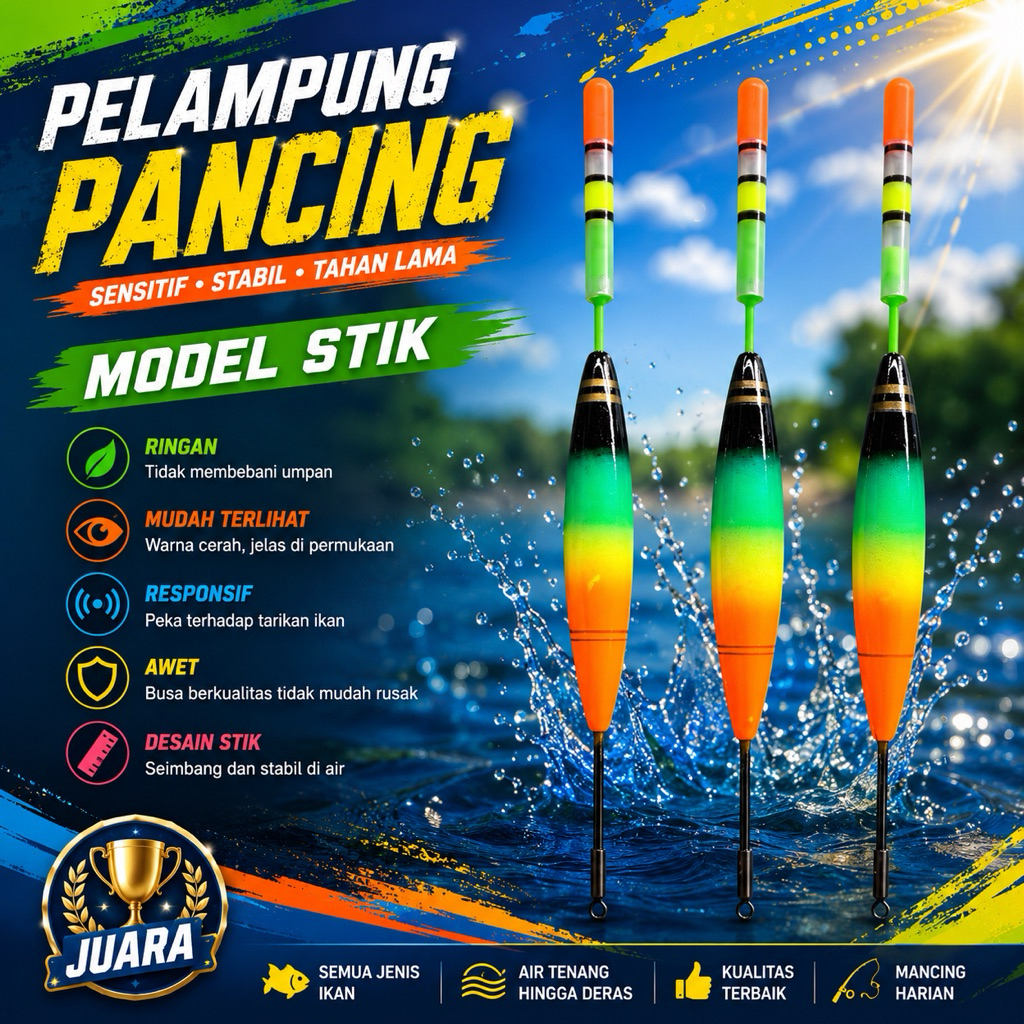 Kimpul Pelampung Pancing Anti Badai Mini 7 cm Model Klem