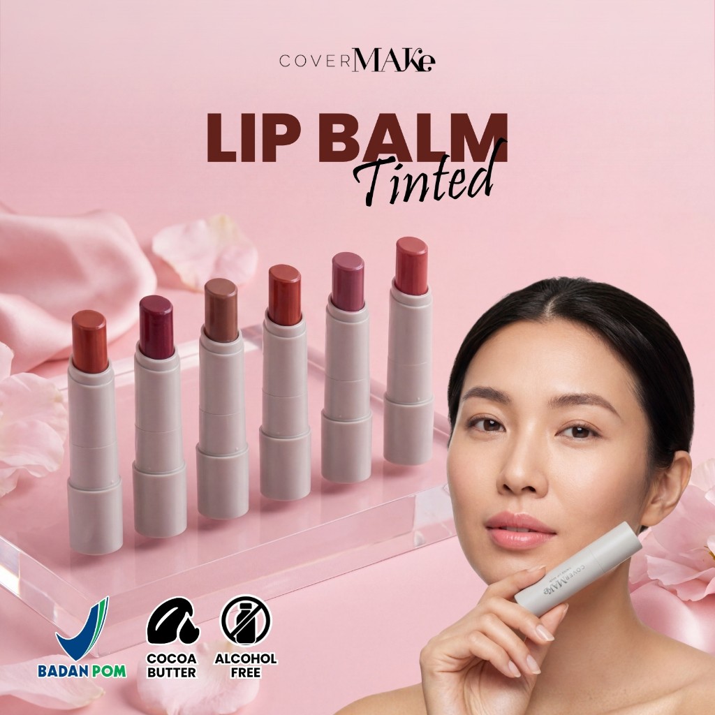 Covermake Pelembap Bibir Tinted Lipbalm 2.5g Tinted Lip Balm Nutrisi Lembut
