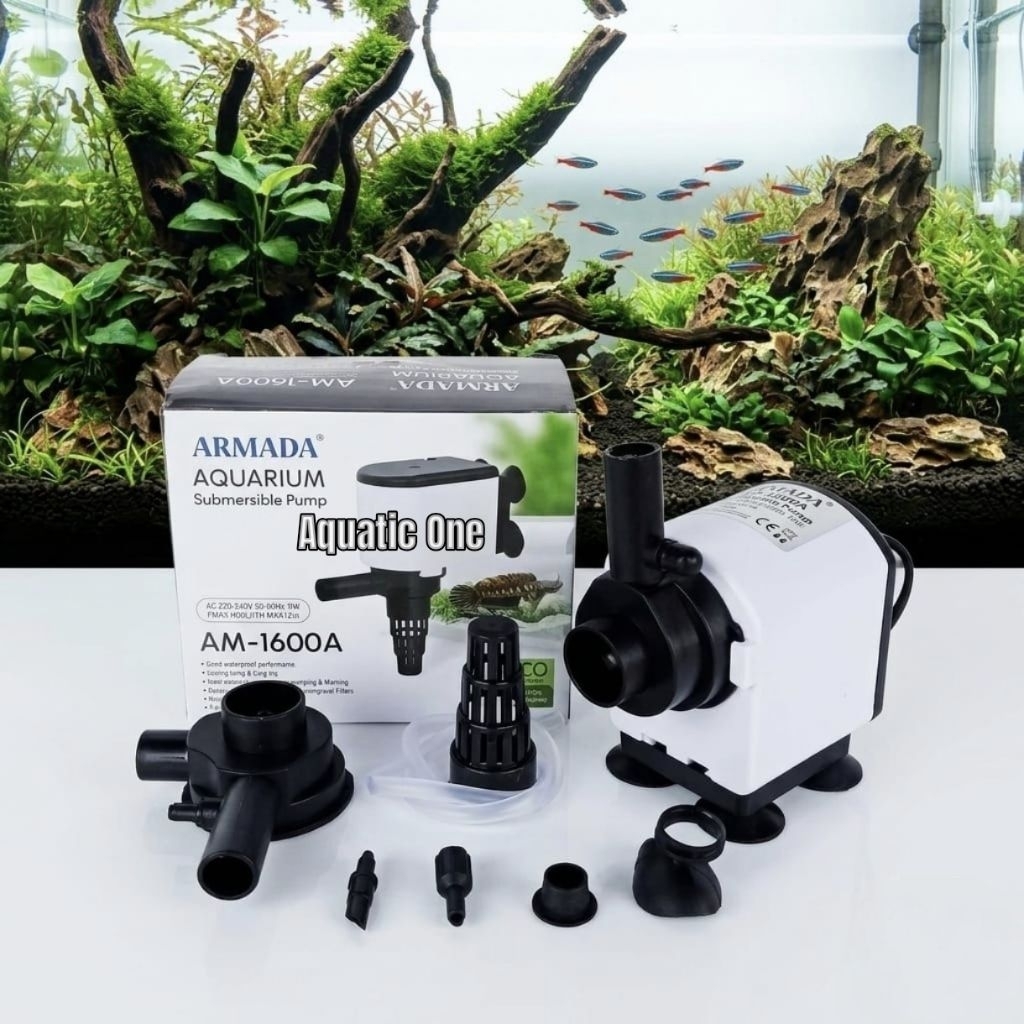 POMPA AQUARIUM 1600   : mesin pompa celup akuarium powerhead ph filter water pump efisien mudah digu