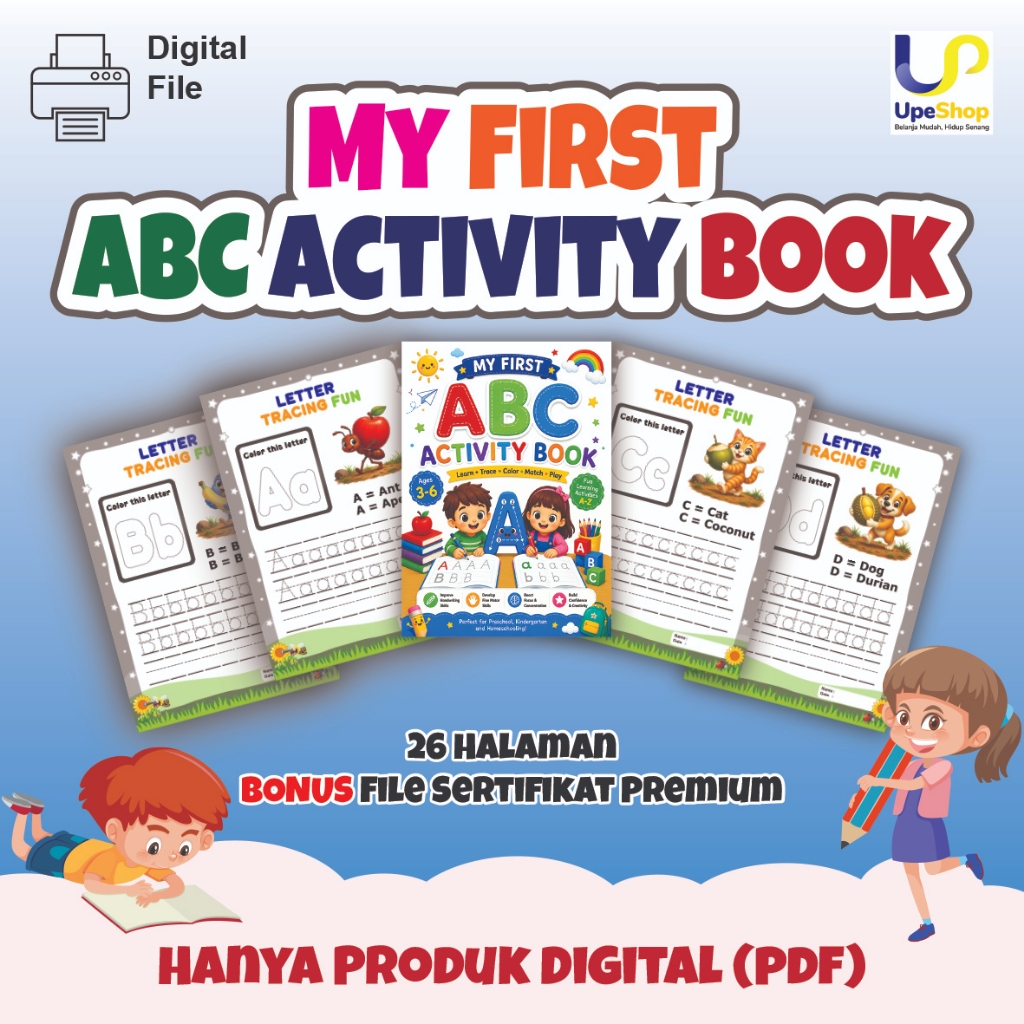 Worksheet Tracing Alphabet Anak PAUD TK PDF Printable