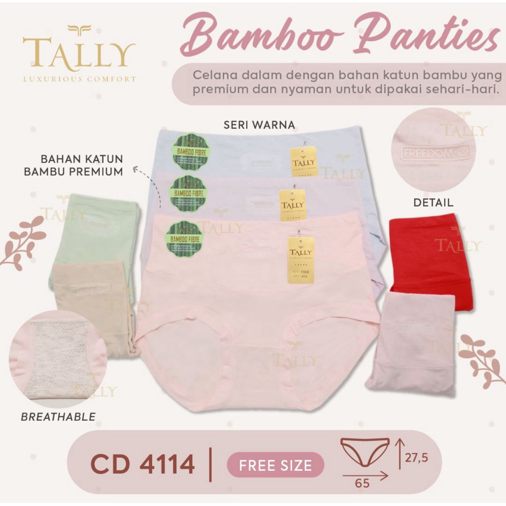 Tally CD 4114 - celana dalam bahan katun bambu premium