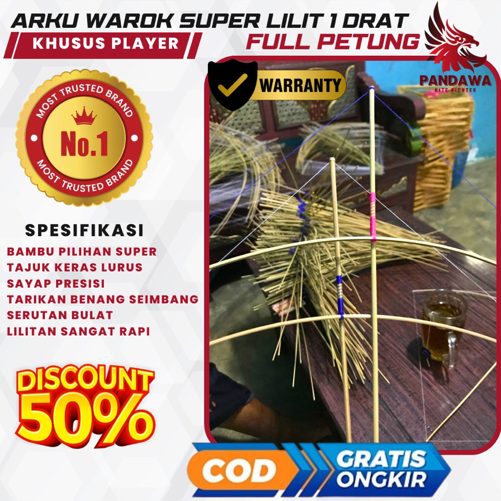 ARKU SUKHOI WAROK SPEK TURNAMEN PETUNG LILIT 1 DRAT/100 Pcs Serutan Layangan Arku