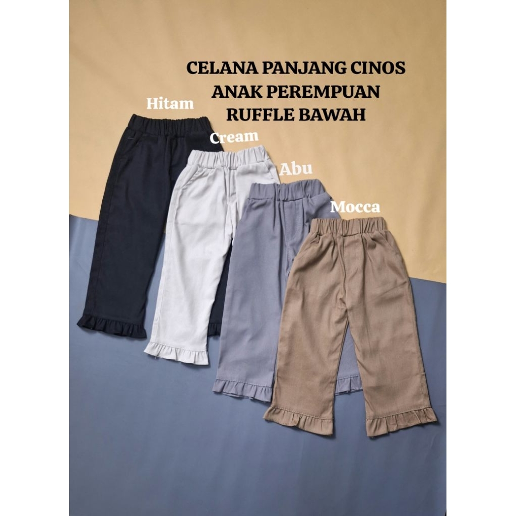 celana panjang anak perempuan celana panjang rempel bawah untuk anak cewe perempuan celana katun rem