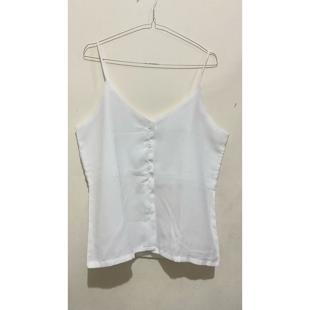 White Button Tank Top (SECOND) (baca deskripsi)