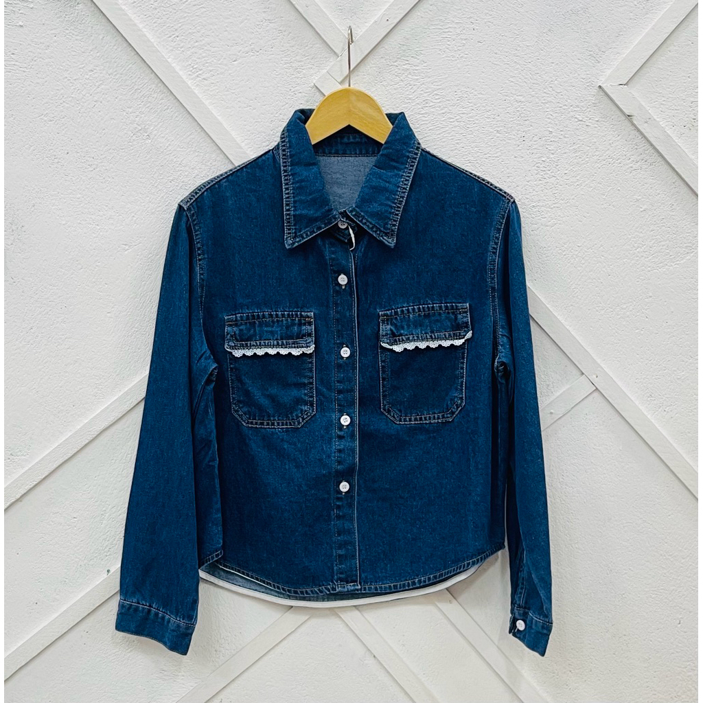 Blus Wanita Bahan Jeans Import
