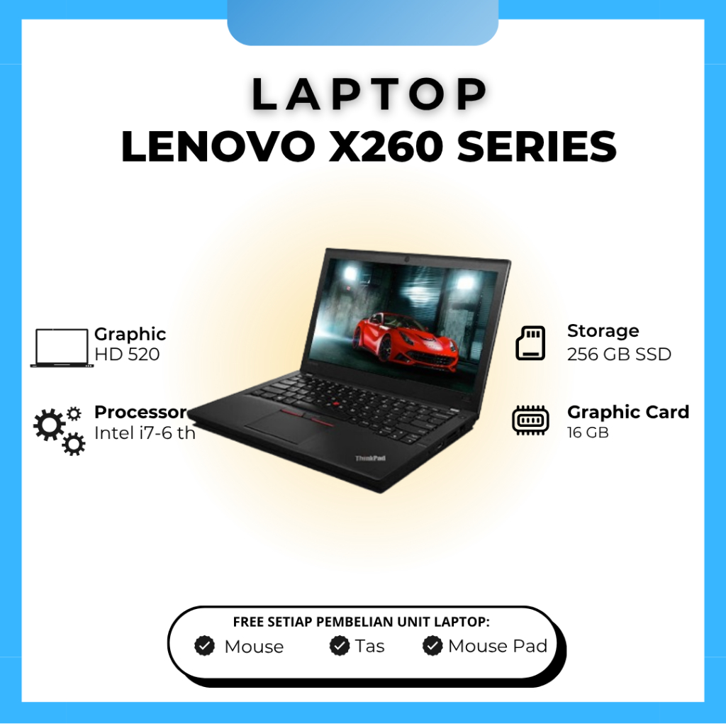 Lenovo X260 SERIES intel core i7 gen 6 RAM 16GB 256gbSSD