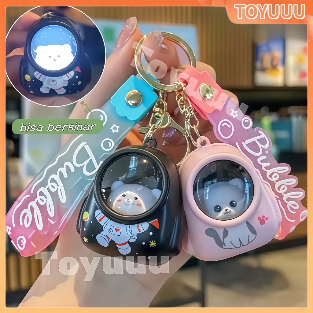 [Akan Bersinar]Gantungan Kunci Kucing/Cute Birthday Gift/Gantungan Kunci Backpack Cat/Gantungan Kunc
