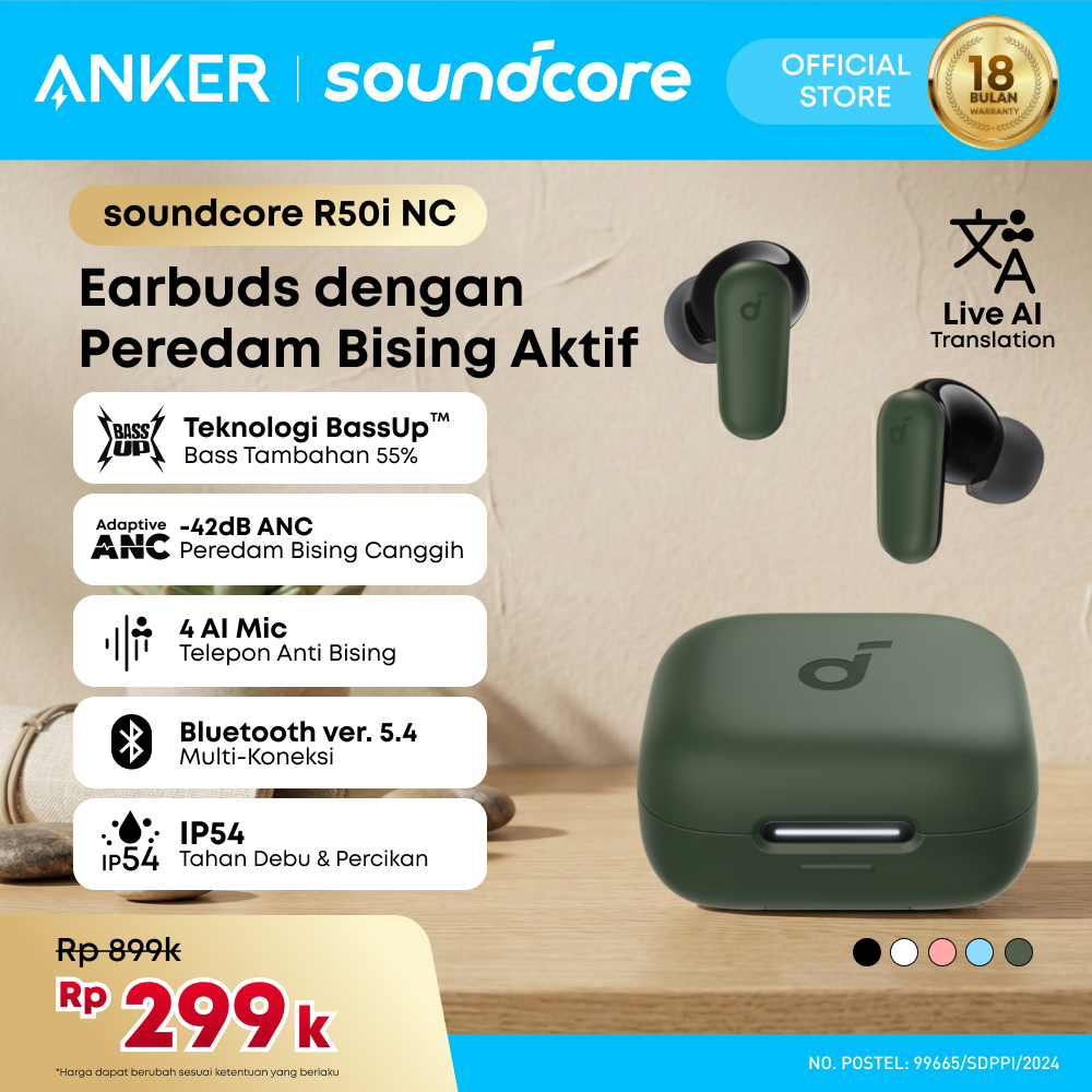 (NEW LAUNCH) Soundcore Anker R50i NC Earbuds Adaptive Noise Canceling Headset Earphone Bluetooth 5.4