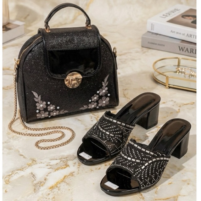 Promo set hemat Sandal dan tas wanita pesta kp-08 Size 36-42 setelan kondangan pernikahan sandal wis