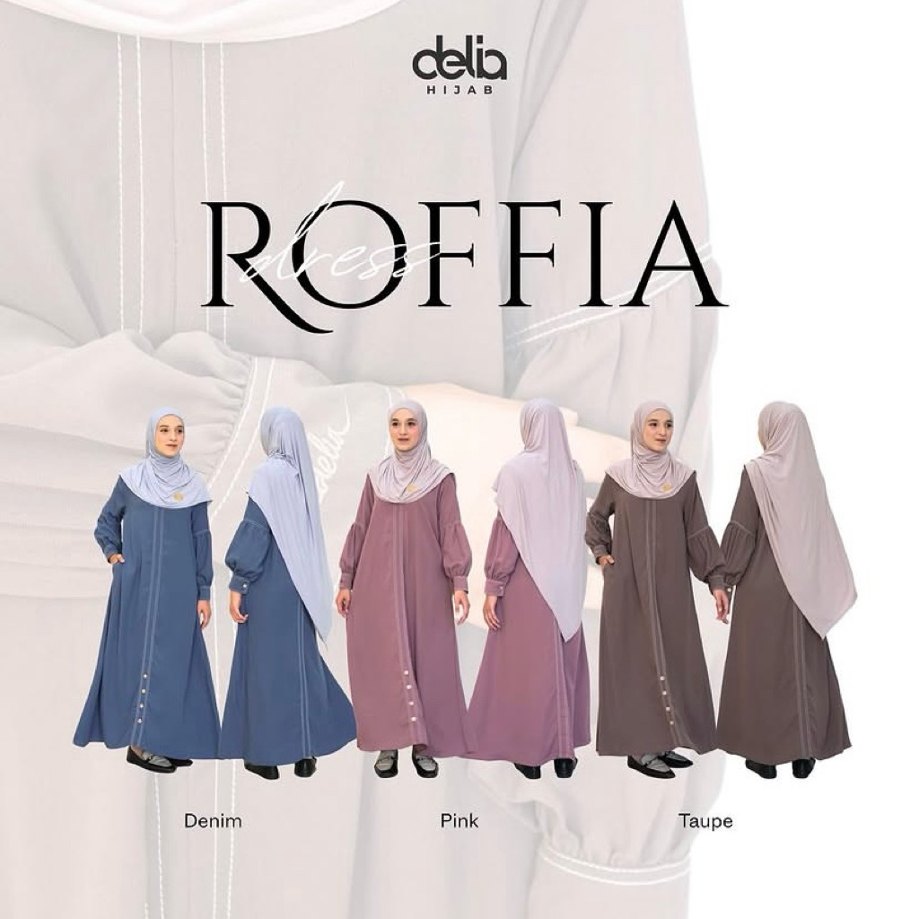 Delia Hijab - Roffia Dress | Dress Wanita Polos Gamis Muslimah