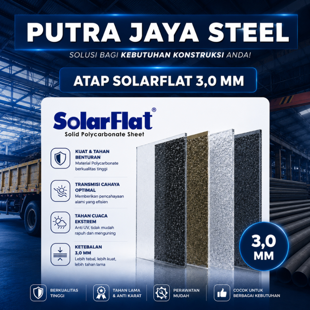 ATAP SOLARFLAT 3,0 MM | SOLARTUFF ATAP UV TRANSPARAN