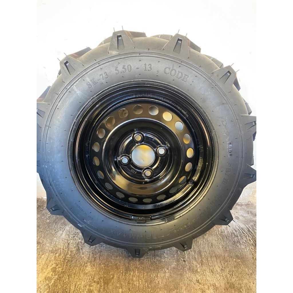Ban Traktor 13 5.50 + Velg PCD 100 Langsir Sawit