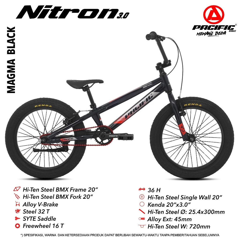 Sepeda Bmx 20 inch Pacific Nitron Ban 3.0 Terbaru