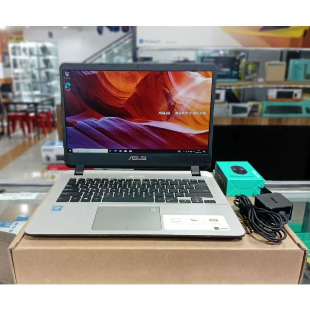 Laptop Leptop Bekas Second Asus  a407 Celeron n4000 Ram 4gb Ssd 128 gb 14 inc Windows10 zoom siap pa