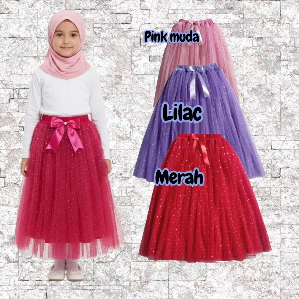 Rok tutu anak Perempuan model Amel panjang/rok tile/rok tutu/rok tutu dot usia 1-12th