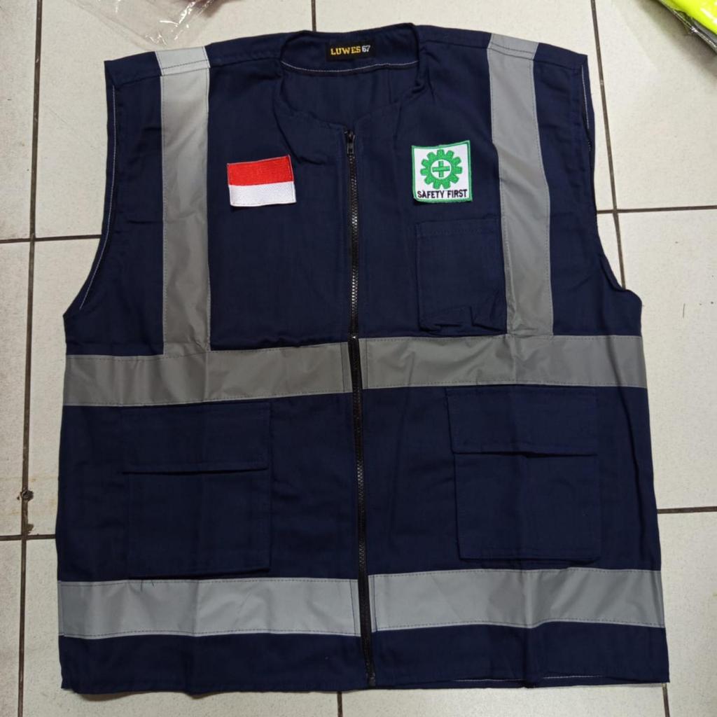 ROMPI PROYEK SAFETY DRILL / safety vest rompi - BIRU DONGKER