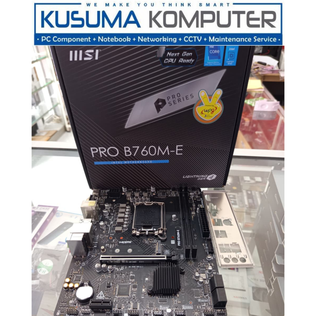 Motherboard MSI B760M-E DDR5 dan Prosesor Intel i5 12400F Bekas Garansi 2028