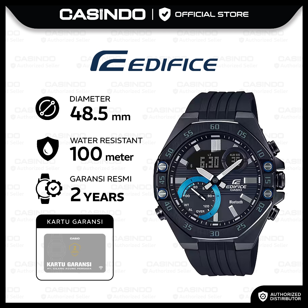 Edifice Jam Tangan Pria Analog Digital  ECB-10PB-1ADF