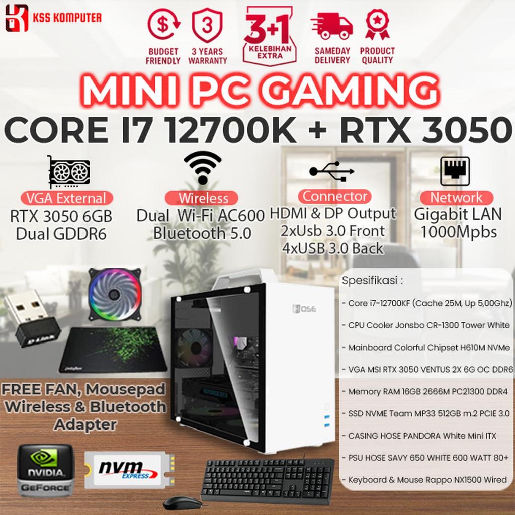 [Mini] PC Gaming Core i7 12700 + RTX 3050 + 32GB DDR4 CASE ITX Handle