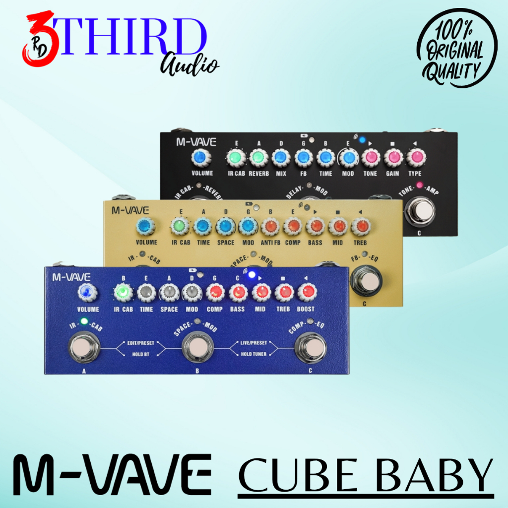 M-VAVE Cube Baby Multi Effect Pedal Gitar Rechargeable MVAVE CUBE BABY