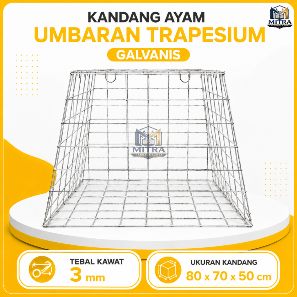 Kandang Ayam Umbaran Kotak Trapesium Tebal Kawat 3mm | Kandang Ayam Jago Bangkok | Hobi Jemur Ayam |