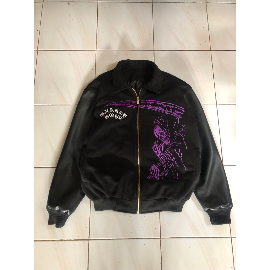 Gnarly club Fleece varsity jacket