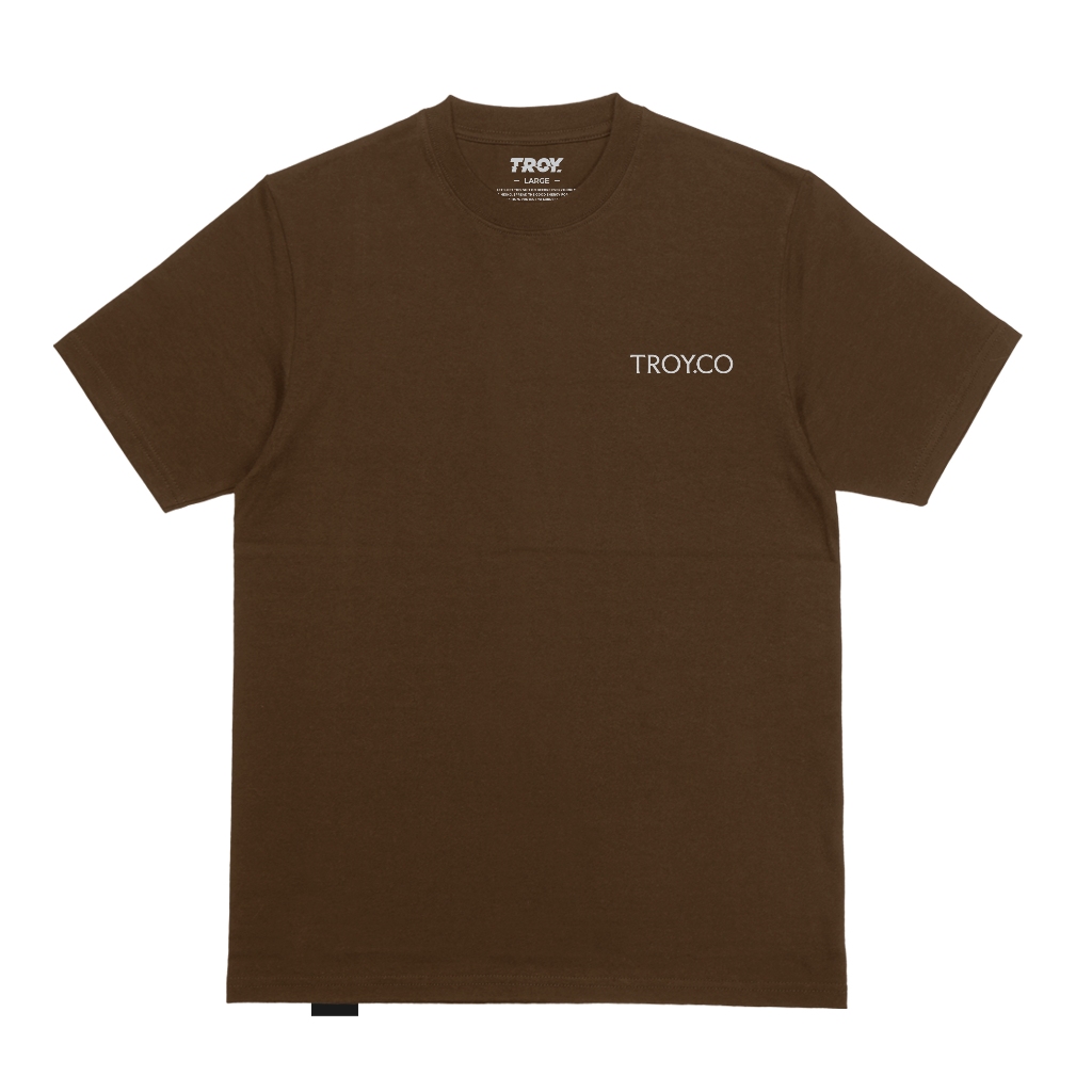 TROY COMPANY Kaos Pria Lengan Pendek Coklat Toffee - Circle Circular Tshirt Toffee MTD 3632