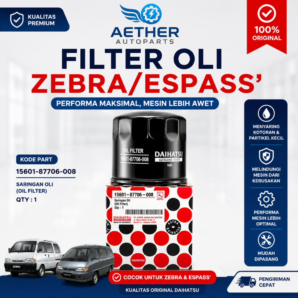 FILTER OLI ZEBRA / ESPASS - DAIHATSU GENUINE (15601-87706-008)