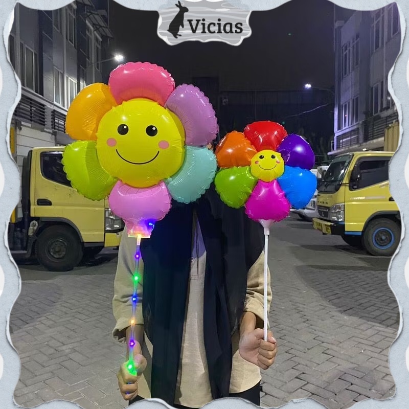 Balon Matahari Sunflower + Stick Cup Grosir Murah