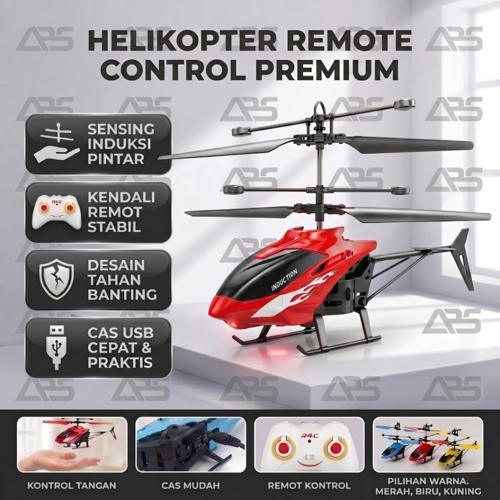 ABS - Remote Helikopter RC Sensor Tangan helikopter Mainan Anak dengan Lampu