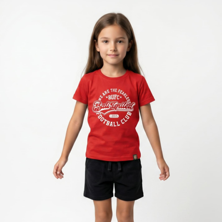 Bali United FC The Fearless Kids Set Red Black - Setelan anak kaos nyaman merah Hitam atasan bawahan