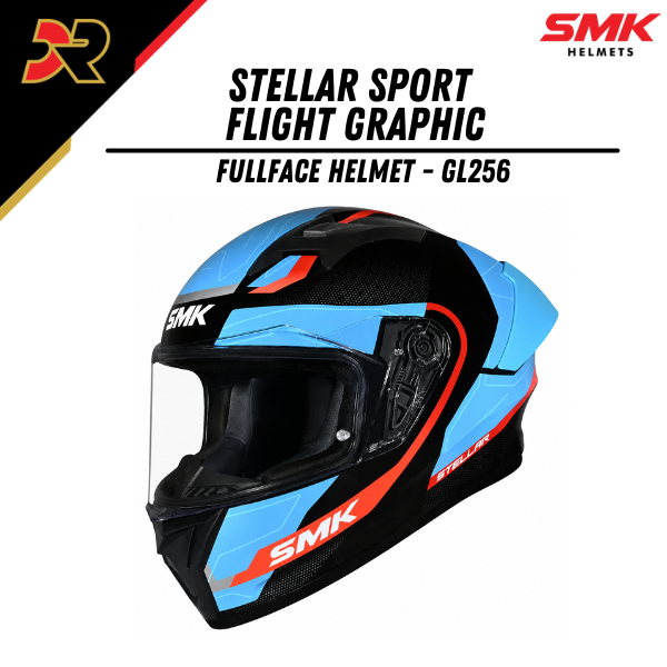 Helm Full Face SMK Stellar Sport Flight Graphic GL256 Helm Touring Original