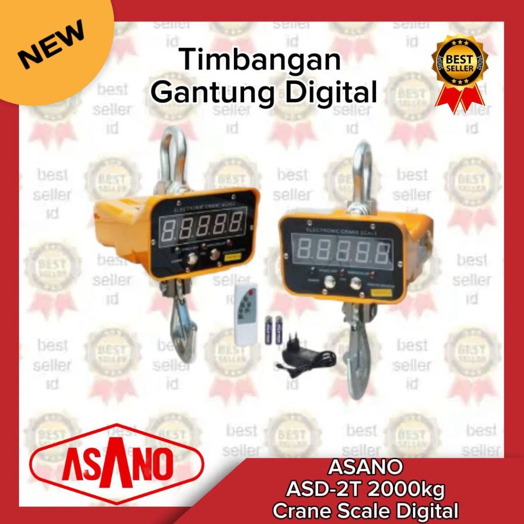 Timbangan Gantung Remote Digital 2Ton ASANO ASD-2T / Crane Scale Digital 2Ton / Timbangan Gantung Di