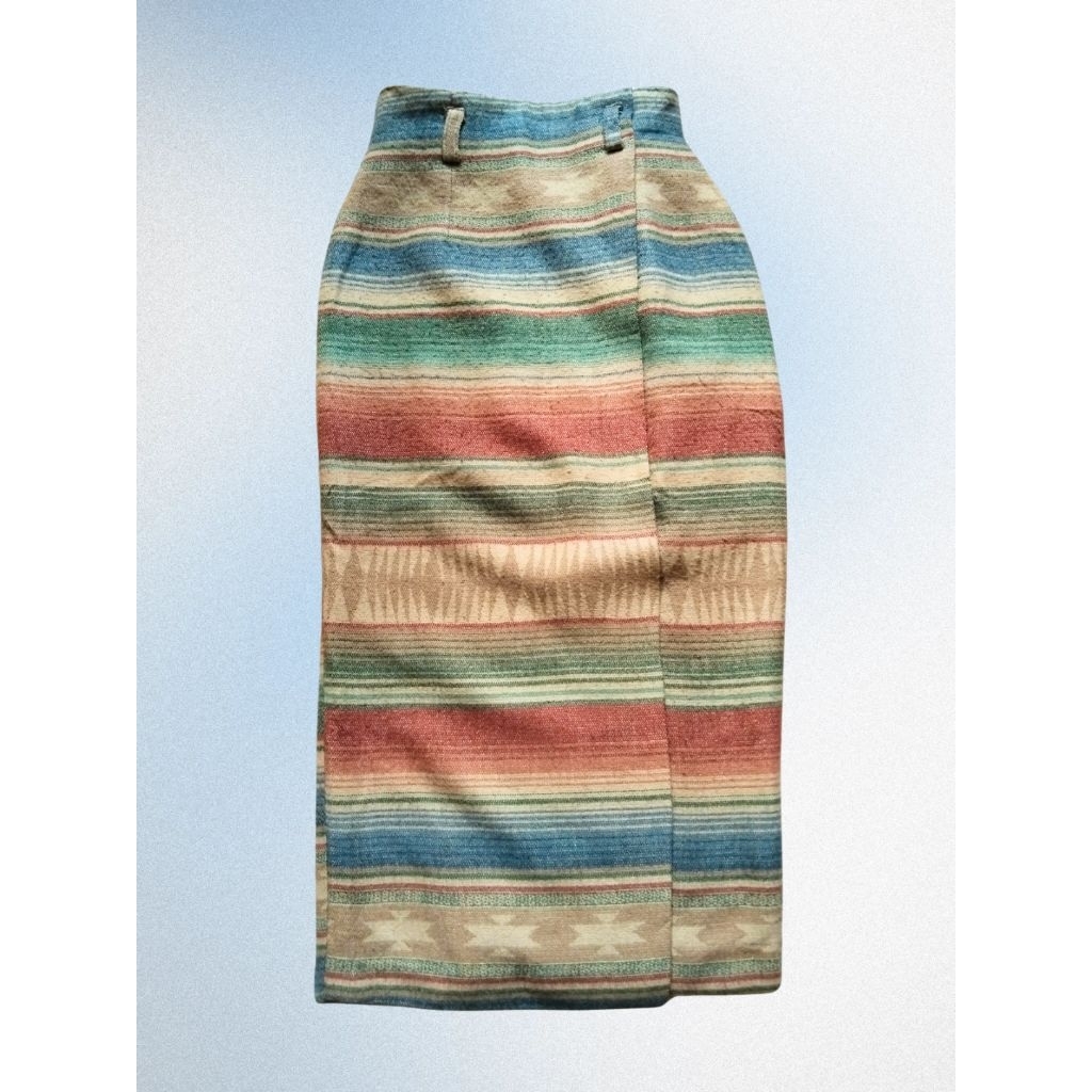 [PREMIUM] Rok Tribal Vintage Span Panjang Tebal Knit Wol Ukuran Small