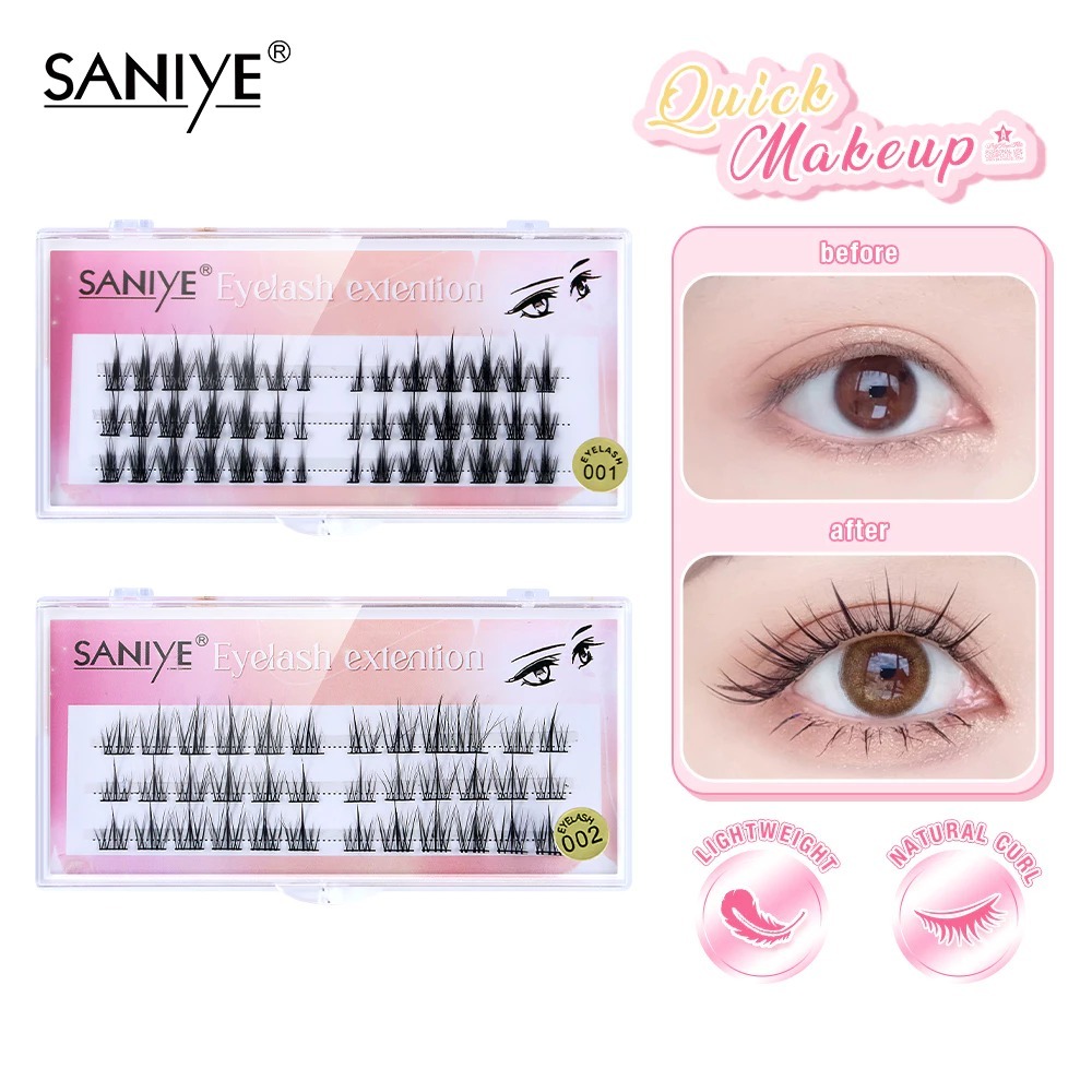 SANIYE False Eyelashes Set Tebal bisa pilih Pinset tweezers J3003
