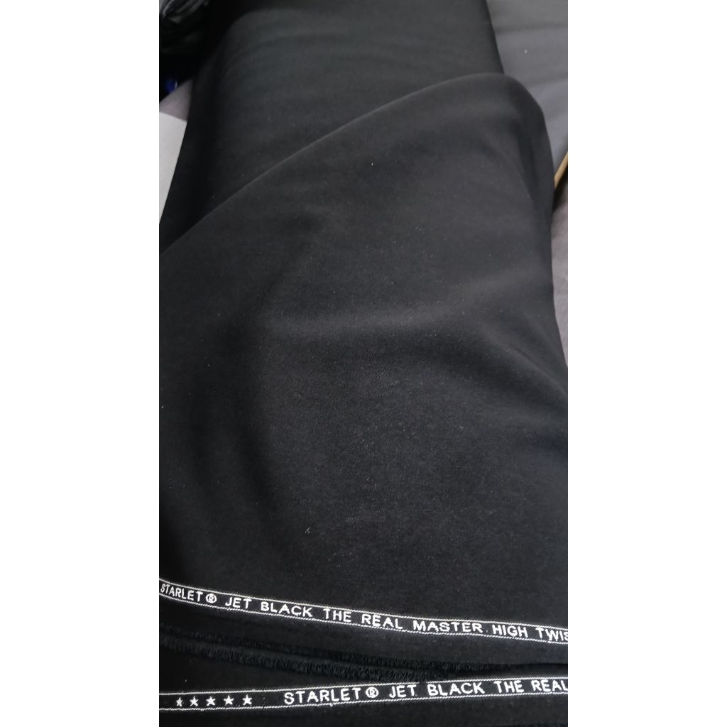 kain JET BLACK | STARLET JET BLACK | HITAM PEKAT@50cm