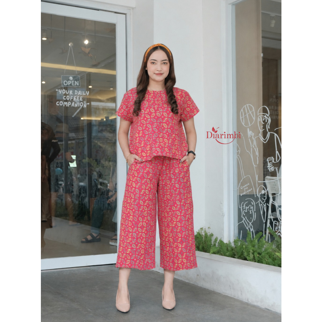DIARIMBI - One Set KALUNA Setelan Wanita Kulot ld-120 Rayon Batik Cap