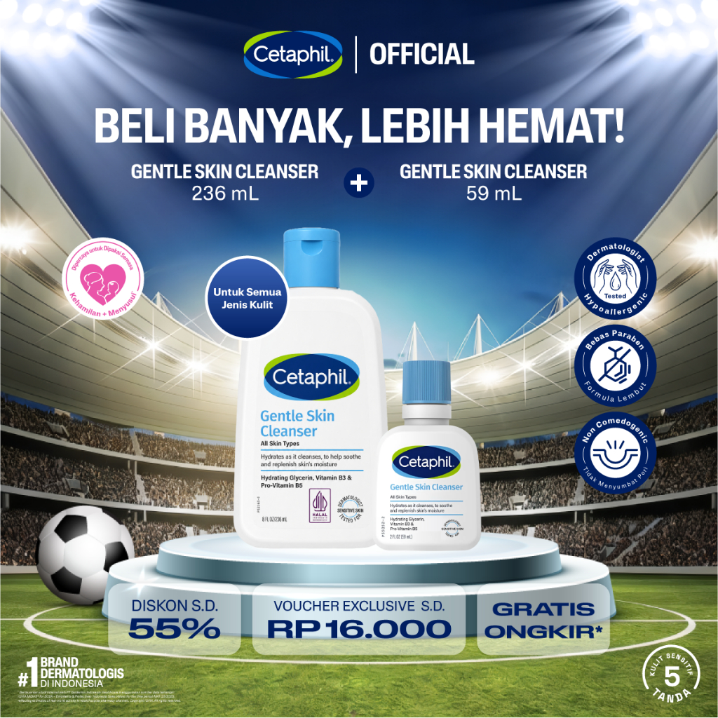 Cetaphil Gentle Skin Cleanser 236ml + 59ml