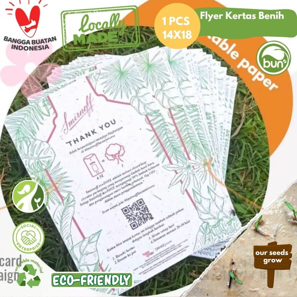 Cetak Flyer Seed Paper Recycle Brosur Ramah Lingkungan