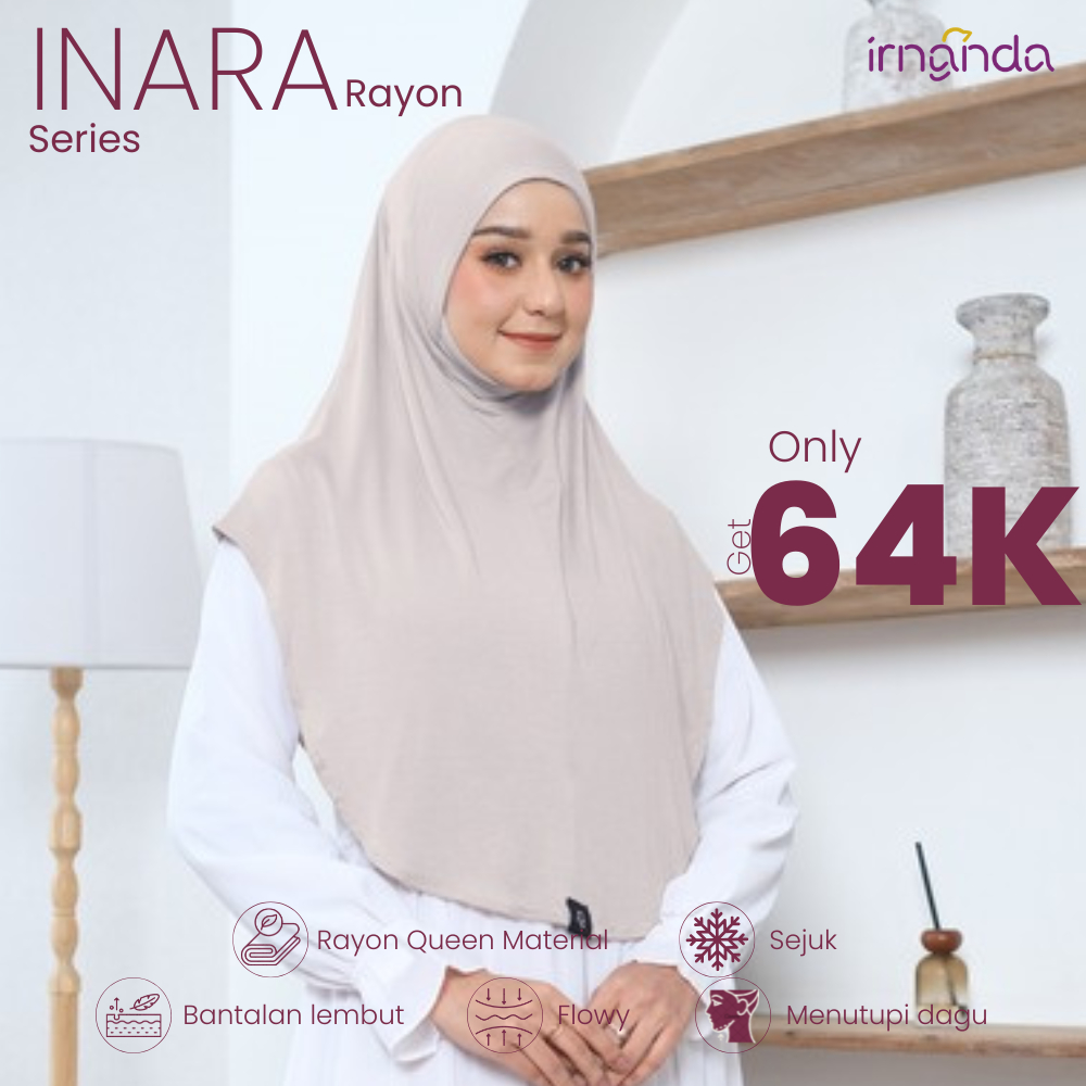 Irnanda Hijab - Bergo Instan Rayon Premium | INARA Series | Latte