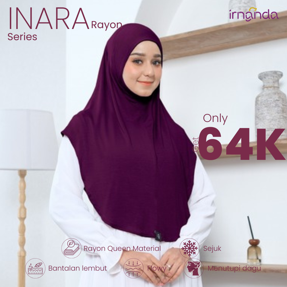 Irnanda Hijab - Bergo Instan Rayon Premium | INARA Series | Wine