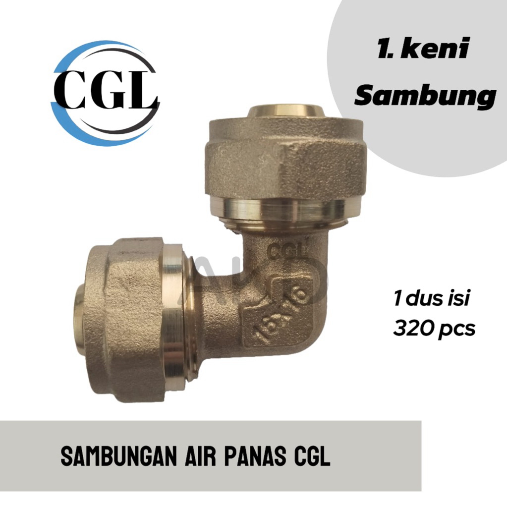 keni Sambung pipa air panas 1/2 inch KUNINGAN
