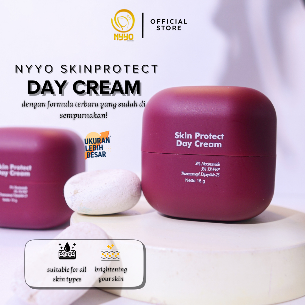 NYYO Bright and Hydrating Day Cream 10g – Krim Siang Tone Up Untuk Mencerahkan Kulit